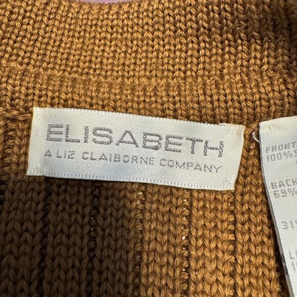 Vintage Elisabeth Suede Knit Vest Womens 3X Brown Button Prairie Cottagecore - Picture 4 of 7